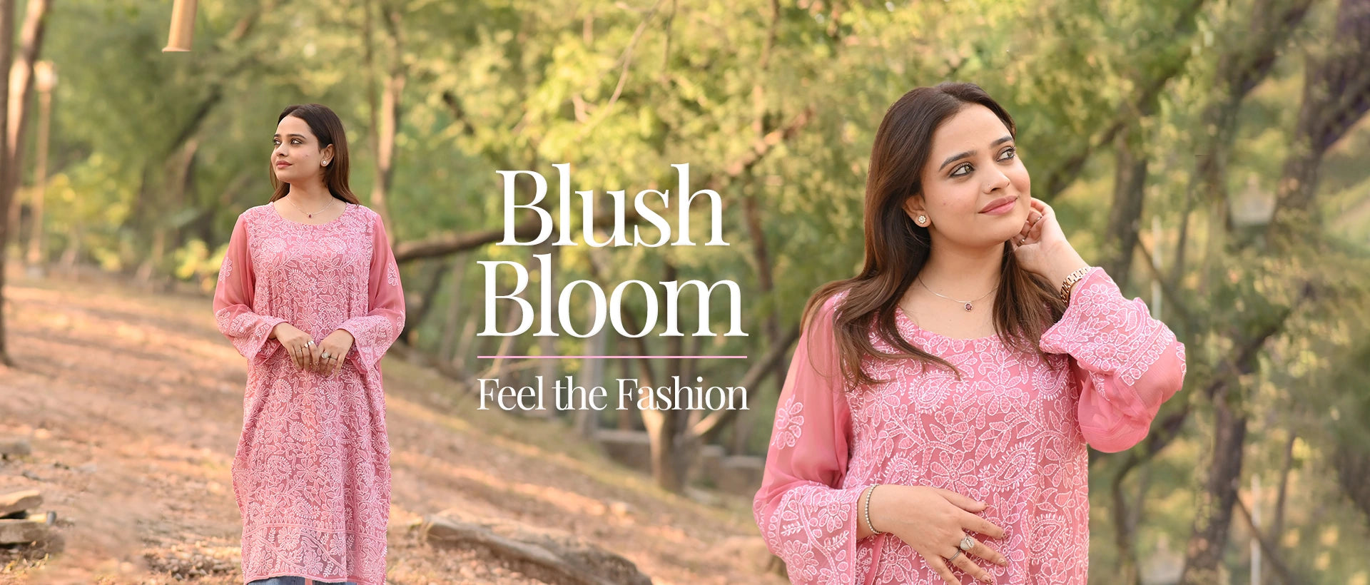 Blush Bloom - Embroidered floral shirt