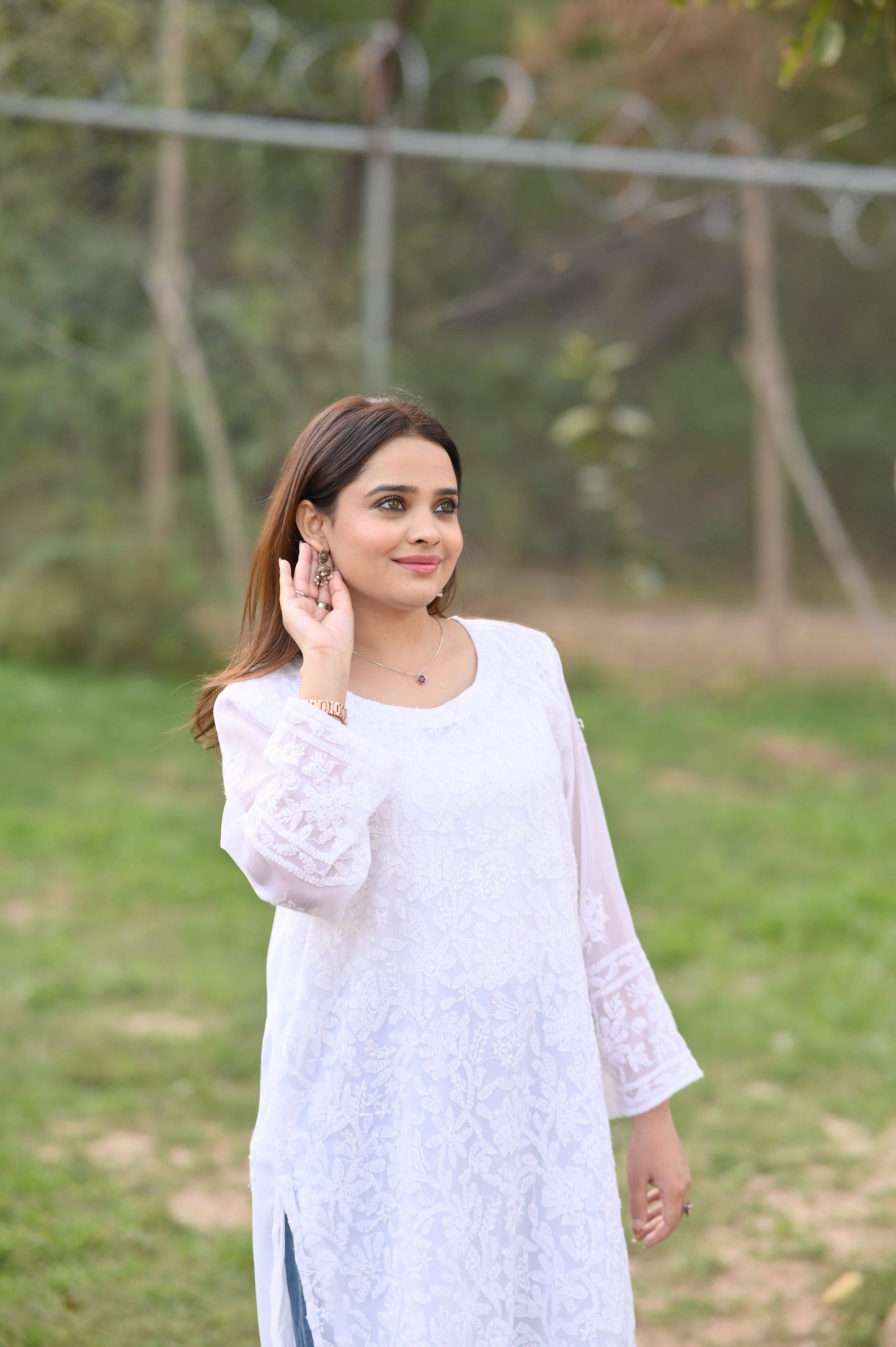 CORAL WHISPER- 2 PC Hand Embroidered Chiffon Set