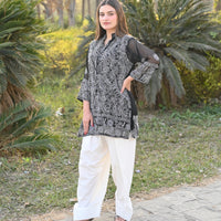 KAHKASHAN - Hand Embroidered Chiffon Shirt