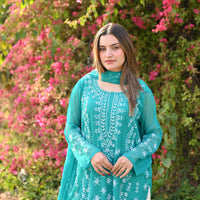 FIROZI - 2 PC Hand Embroidered Chiffon Set