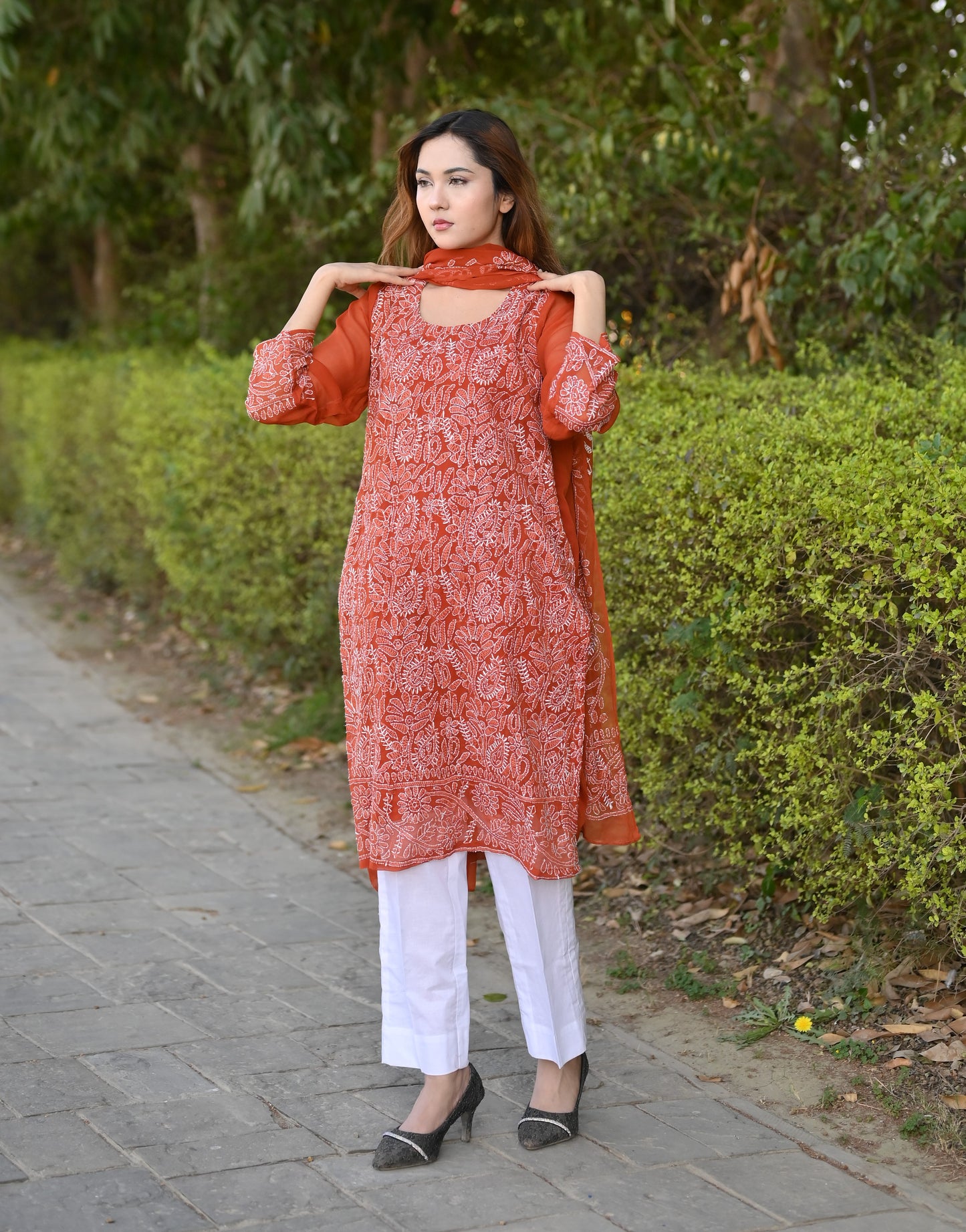 MEHR - 2 PC Hand Embroidered Chiffon Set
