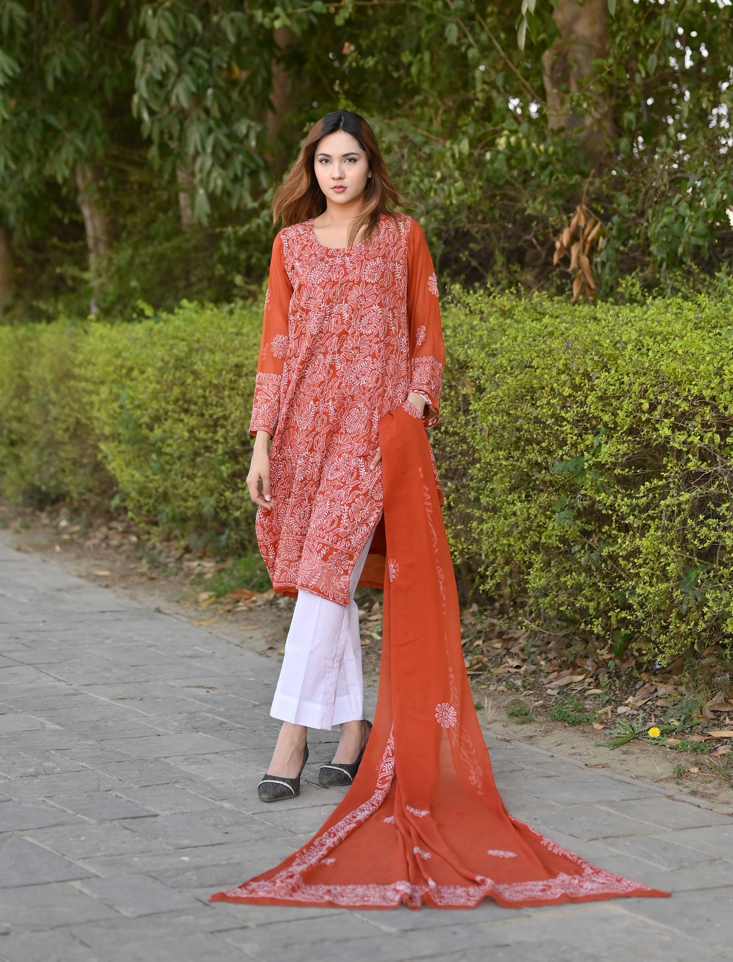 MEHR - 2 PC Hand Embroidered Chiffon Set