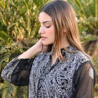 KAHKASHAN - Hand Embroidered Chiffon Shirt