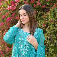 FIROZI - 2 PC Hand Embroidered Chiffon Set