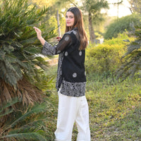 KAHKASHAN - Hand Embroidered Chiffon Shirt
