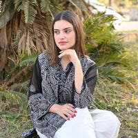 KAHKASHAN - Hand Embroidered Chiffon Shirt