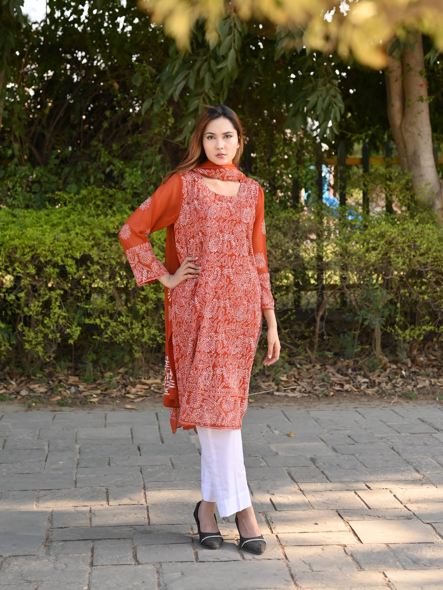 MEHR - 2 PC Hand Embroidered Chiffon Set