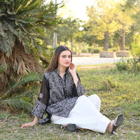 KAHKASHAN - Hand Embroidered Chiffon Shirt