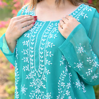 FIROZI - 2 PC Hand Embroidered Chiffon Set