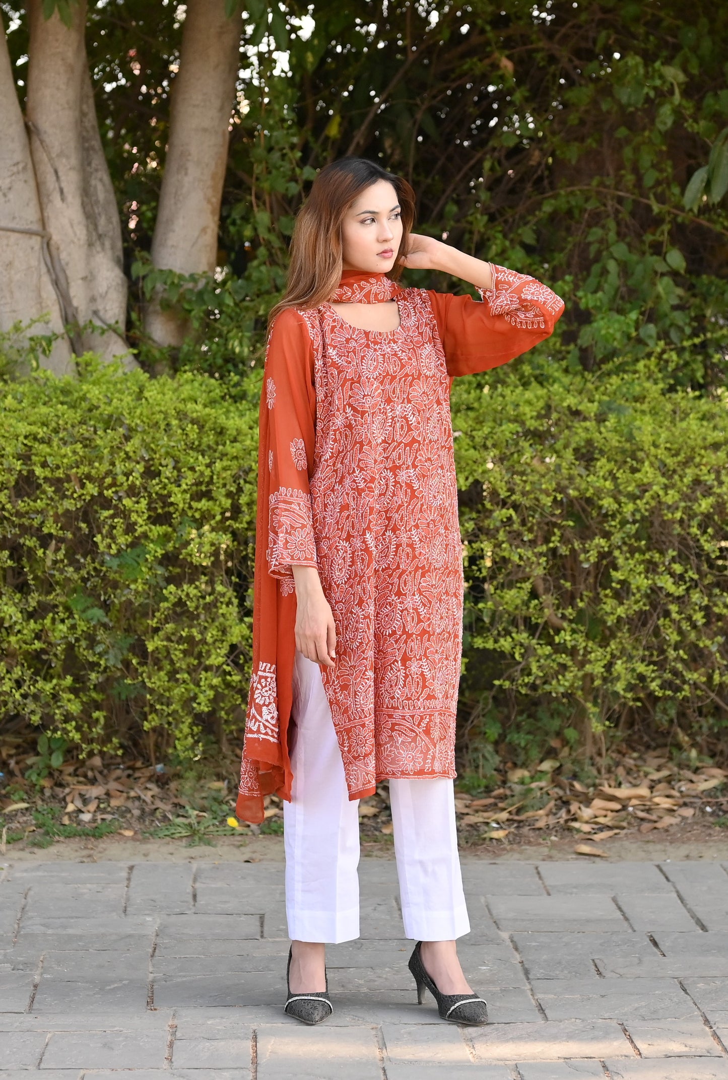 MEHR - 2 PC Hand Embroidered Chiffon Set