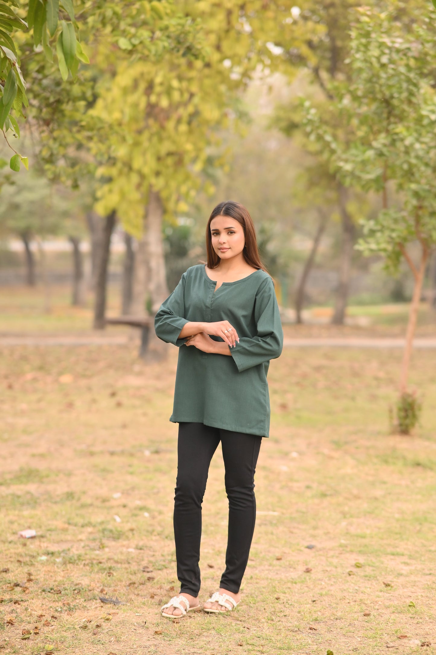 REEF - Premium Irish Khaddar Shirt in Forest Green Color