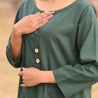 REEF - Premium Irish Khaddar Shirt in Forest Green Color