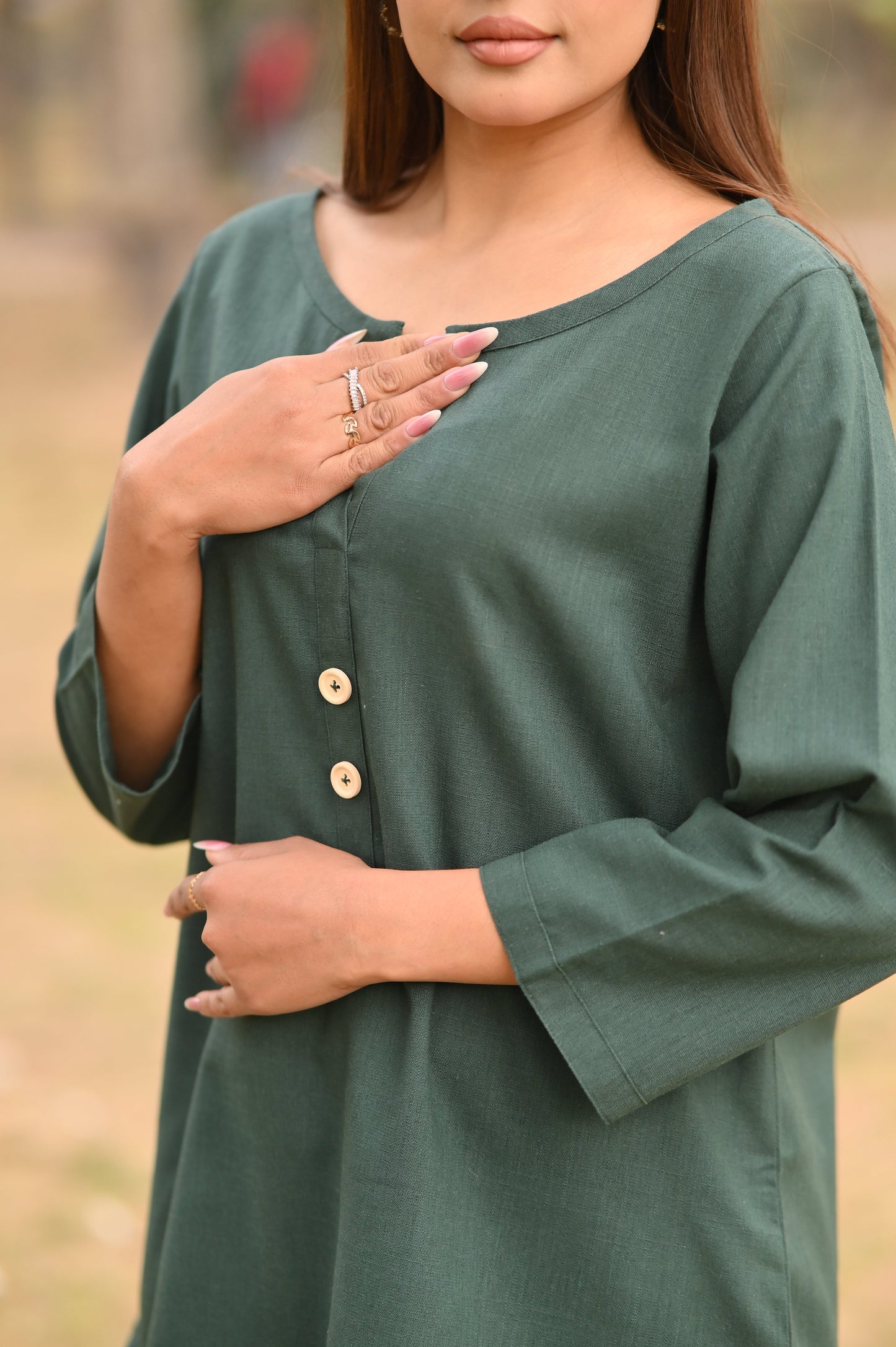 REEF - Premium Irish Khaddar Shirt in Forest Green Color