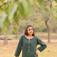 REEF - Premium Irish Khaddar Shirt in Forest Green Color
