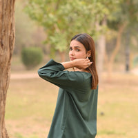 REEF - Premium Irish Khaddar Shirt in Forest Green Color