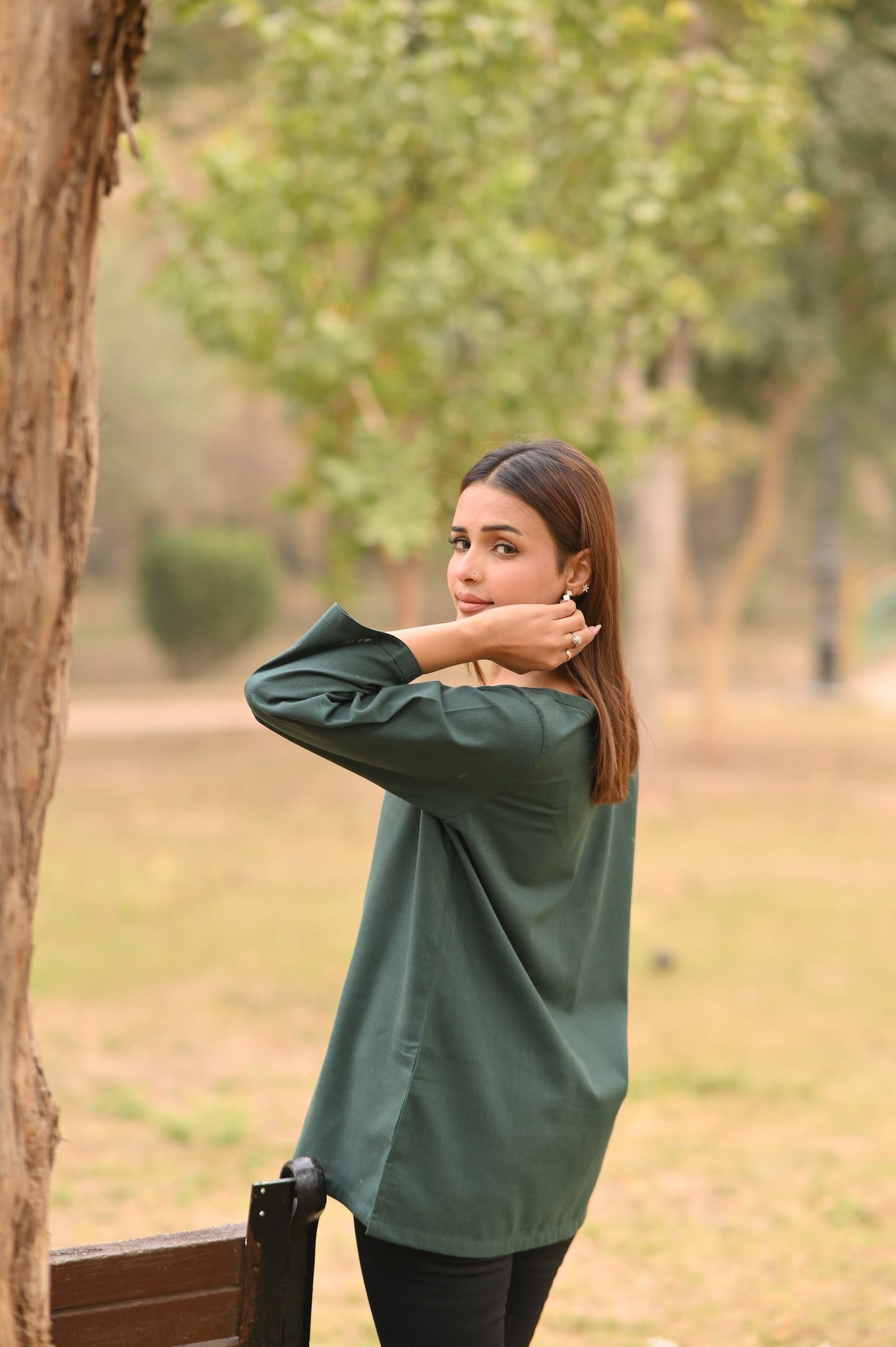 REEF - Premium Irish Khaddar Shirt in Forest Green Color