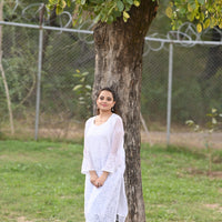 CORAL WHISPER- 2 PC Hand Embroidered Chiffon Set