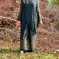 SIYYAH - Hand Embroidered Black Chiffon Shirt